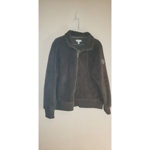 Calvin Klein Mens Sherpa Fleece Full Zip Jacket Olive Green XL
